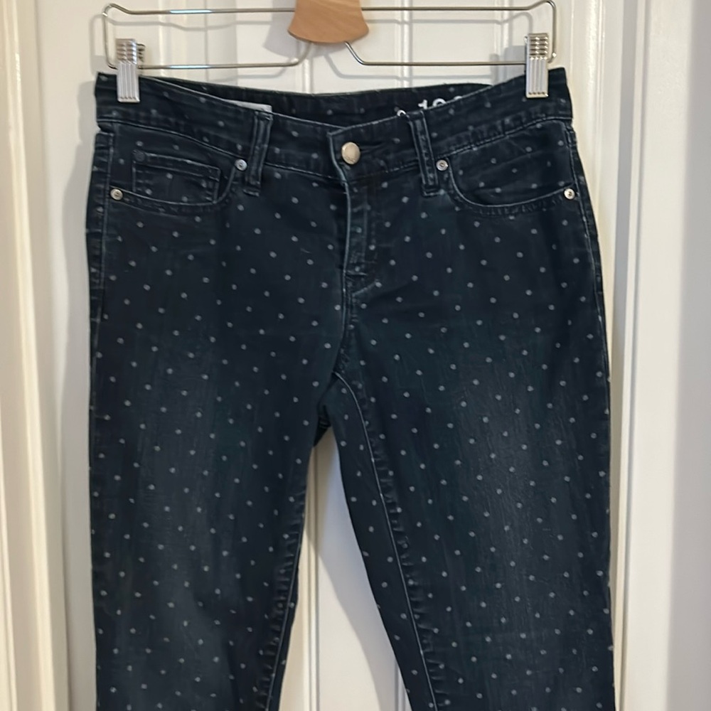 Cute polka dot jeans.